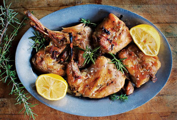 roasted rabbit with rosemary