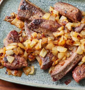 Sautéed beef liver with onions, a healthy beef liver recipe