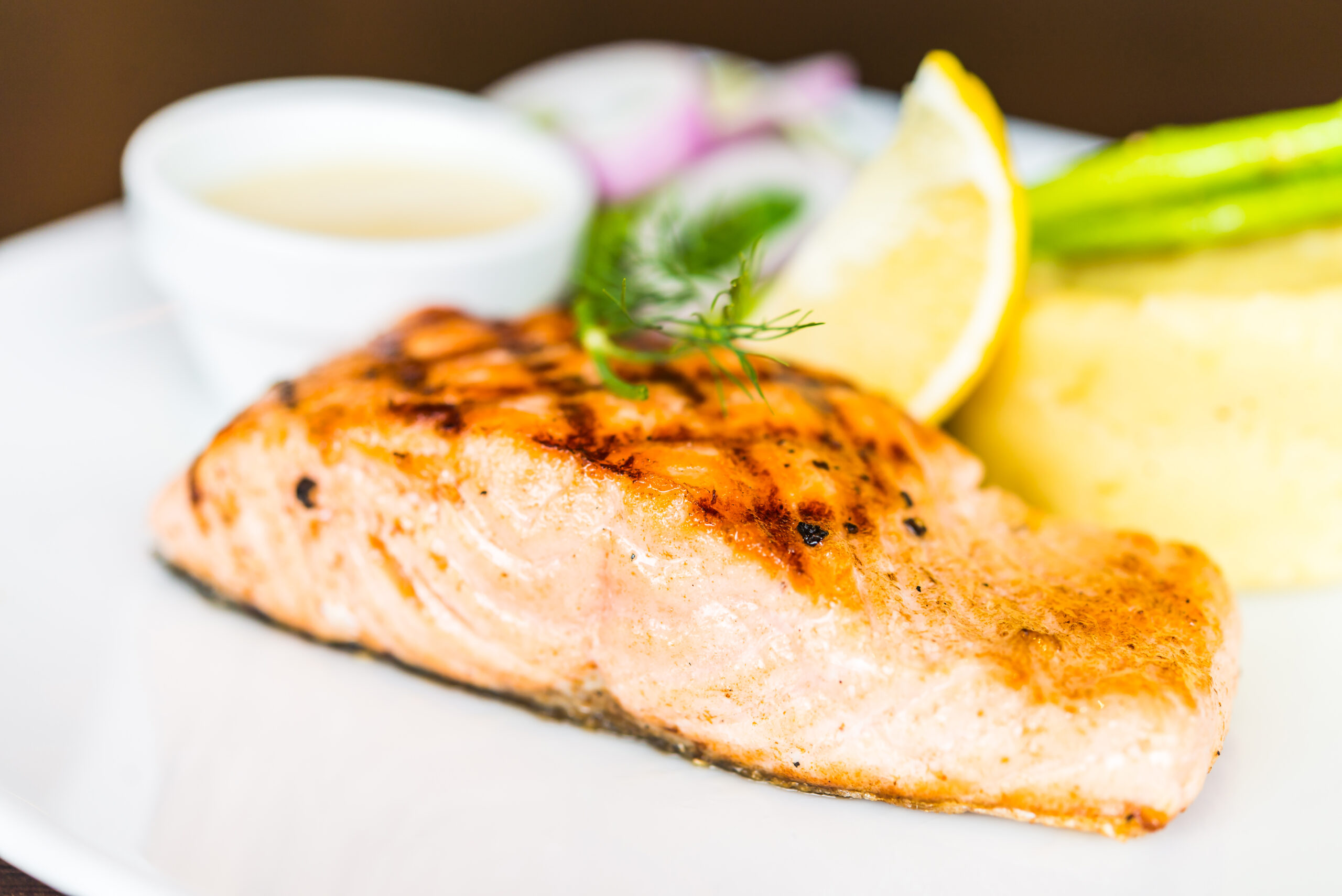 Lemon Herb Baked Salmon on a plate